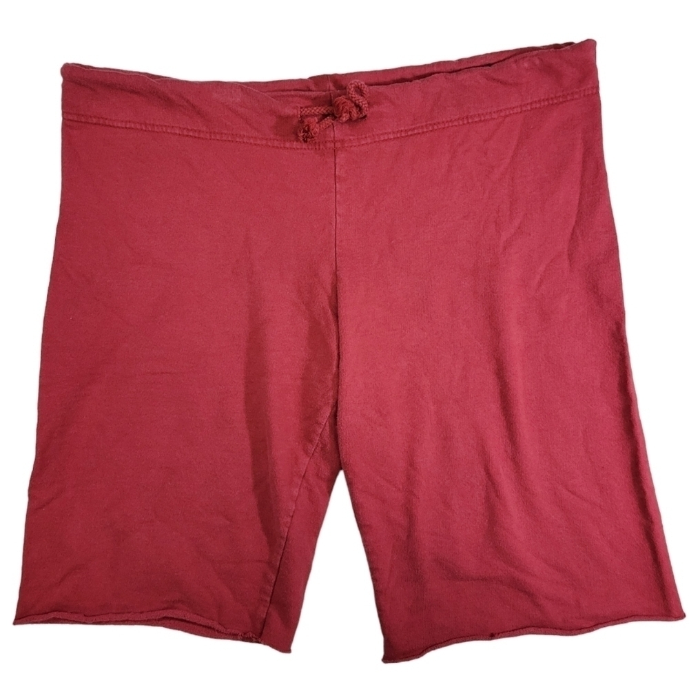 Bella Canvas Womens Red Bermuda Shorts With adjustable Waist 100% Cotton Size M‎